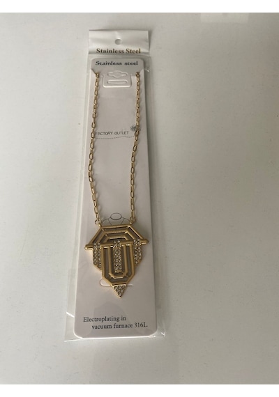 Uzel  Sarı Gold İhtişamın Gücün ve Özgüvenin Simgesi Kolye