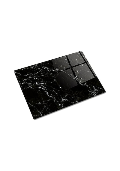Siyah Mermer Görünümlü Cam Kesme Tahtası 30cm X 40cm Çok Renkli