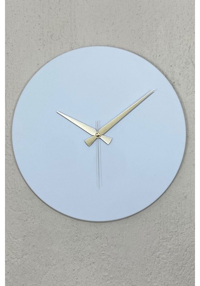 Round Model Metal Sıvama Akar Sessiz Mekanizmalı Duvar Saati 40 40 Cm Beyaz