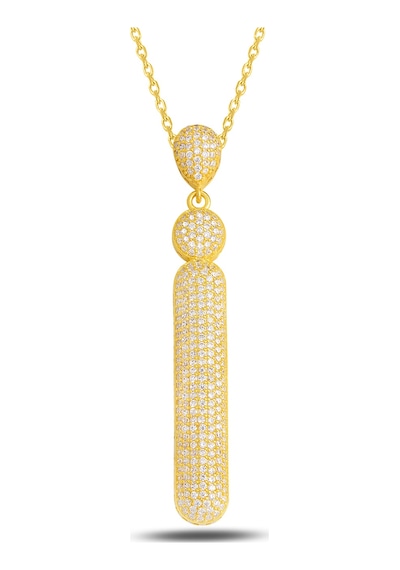 Brezza Lusso Jewelry 18k Serie Oro İ Harfi Kadın Gümüş Kolye 50 CM 50 CM