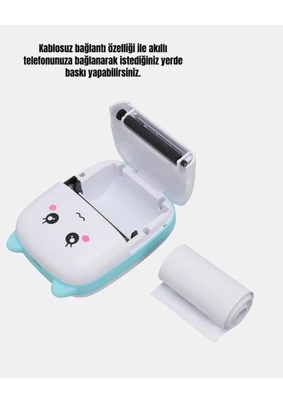 Mürekkepsiz Baskı Teknolojili Bluetooth Cep Yazıcısı Belirtilmemiş