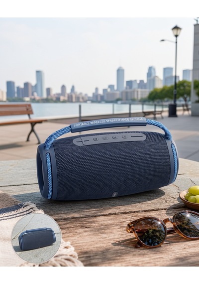 Taşınabilir Bluetooth Hoparlör Ipx5 Su Geçirmez Uczzzbombox3promavi-8