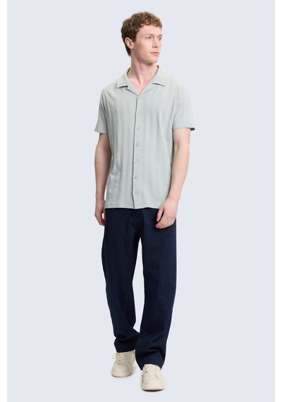 Hatemoğlu Yeşil Regular Fit Apaş Yaka 100% Pamuk Casual Gömlek