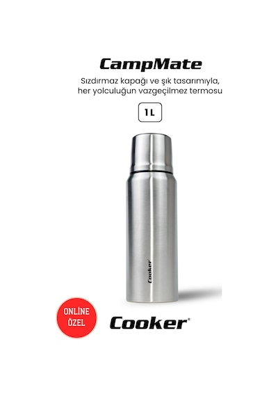 Cooker Campmate 1 Litre Paslanmaz Çelik Termos Ckr2080 Gümüş