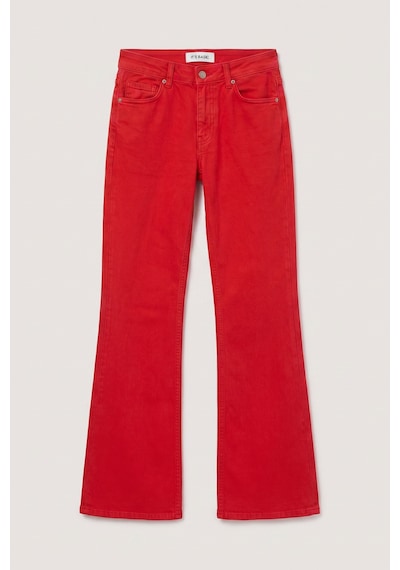 Itsbasic Kadın Kırmızı 6s6-19 Mid Rise Flare Fit Denim Jean