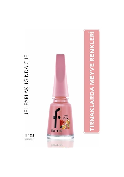 Flormar Juicy Fruits Jelly Look Yüksek Pigmentli & Parlak Bitişli Jel Görünümlü Oje Jl104 Rose Apple