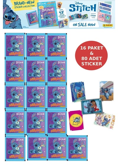 16 Paket Panini Stitch Süper Scrapbook Çıkartma 80 Adet Sticker