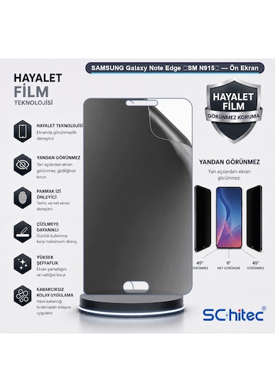 Samsung Galaxy Note Edge Sm N915 Uyumlu Ön Yüzey Hayalet Privacy Hidrojel Ekran Koruyucu 06232964