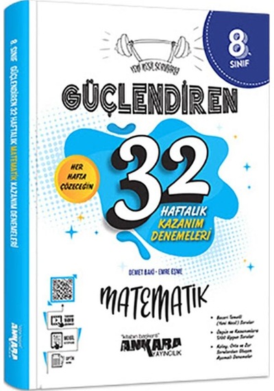 8. Sınıf Güçlendiren 32 Haftalık Matematik Kazanım Denemeleri 2024-2025 Güncel Baskı