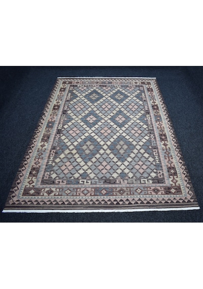 Zehra Abla Halı Vintage El Dokuma Pastel Cerit Yörükleri Meşhed İran Yün Kilim 7405 Çok Renkli
