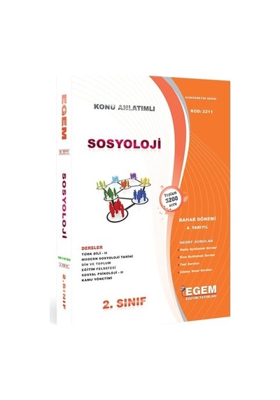 Egem Aöf Sosyoloji Ful 2. Sınıf Bahar Konu Soru Seti