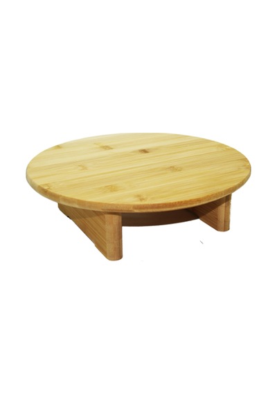 Ahşap Kesim Tahtası Panosu 30 Cm. Yuvarlak Bambu Ayaklı Royaleks-10506 Çok Renkli