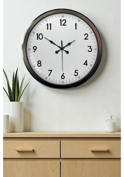 Black Classic 52 Cm Metal Modern Ve Şık Duvar Saati Bronz
