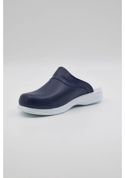 Term-0013 Quicksteps Professional Erkek Anatomik Ve Comfort Sabo Terlik Lacivert Beyaz Lacivert - Beyaz