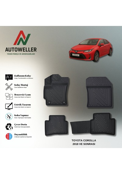 Toyota Corolla 2018 Sonrası Uyumlu Havuzlu Oto Paspas