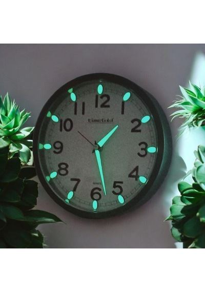 Fosforlu Karanlıkta Parlayan Küçük Çocuk Odası Yeşil Duvar Saati Çap 22 Cm Yeşil
