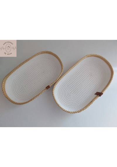 2'li Oval Sepet Takımı (Gold&Ekru) 29x5-25x5