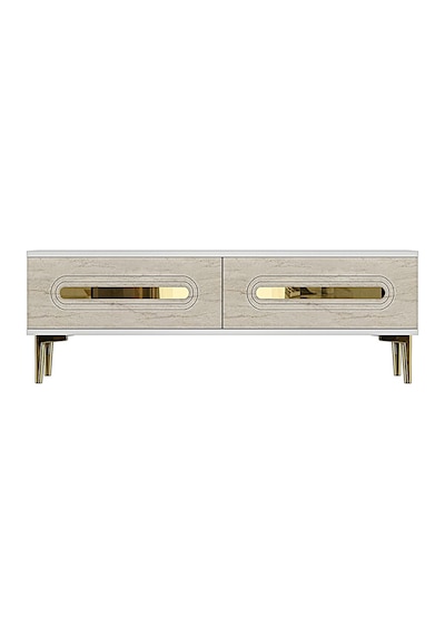 Tsa1220btg - Ranytv120 Tv Stand, Tv Sehpası Beyaz - Traverten - Gold 120cm Tsa1220btg - Ranytv120 Tv Stand, Tv Sehpası Beyaz - Traverten - Gold 120cm