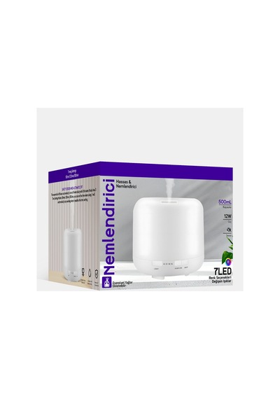 500 Ml Hava Nemlendirici - 7 Renk Led Işıklı Ultra Sessiz Buhar Makinesi Humidifier Aroma Difüzörü