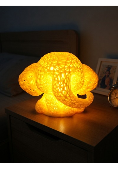 Sevimli Fil Çocuk Odası Gece Lambası 3d Tasarım Led Işıklı Masaüstü Mesh Dekor Hediyelik Sarı