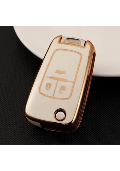 Chevrolet Aveo Beyaz Gold Anahtar Kılıfı