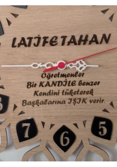Duvar Saati Kişiye Özel Söz Ve İsim Yazılı Ahşap