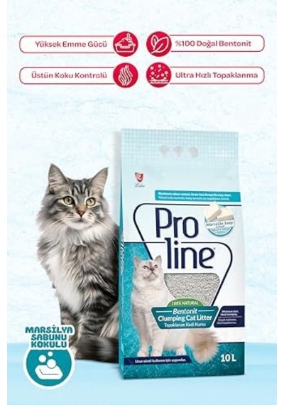 Proline Sabun Kokulu Bentonit Kedi Kumu, 10 L
