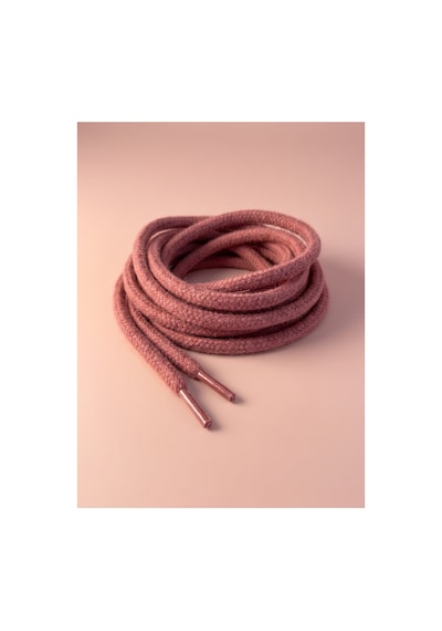 Last İcon Pembe Örgülü Yuvarlak İp Ayakkabı Bağcığı Kadın Şık Tasarım 120 Cm Pembe