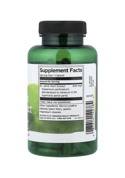 Swanson Vitamins, St John's Wort Extract, Standardised, 300 Mg, 120 Capsules