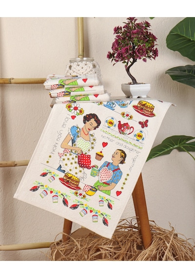 En Güzel Mutfak Havlusu Modeli 4'lü Mother And Daughter