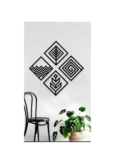 4 Element Temalı Dekoratif Duvar Süsü 4 Parça