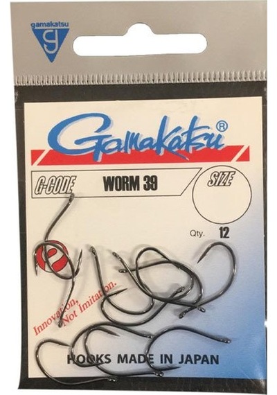 Gamakatsu Worm 39 Siyah No:2 Olta Iğnesi 1/12