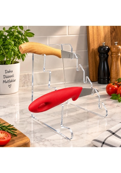 Çakı Standı Pleksi Dikey Model Şeffaf Çakı Organizeri