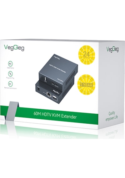 Veggieg 1080p Full Hd 60hz Hdmı Kvm Extender 60 Metre Cat5e/6 Hdmı Menzil Genişletici Uzatıcı