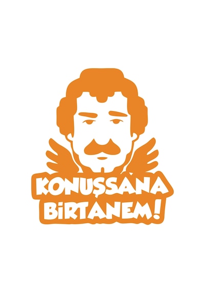 Müslüm Gürses Silüet Araba Sticker 17x17 Cm Turuncu