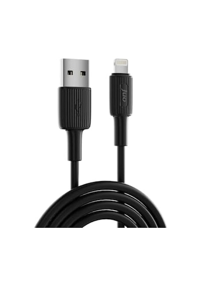 12w 2.4a Usb-a To Lightning İpad İle Uyumlu Silikon Hızlı Şarj Ve Data Kablosu Siyah 2 Metre