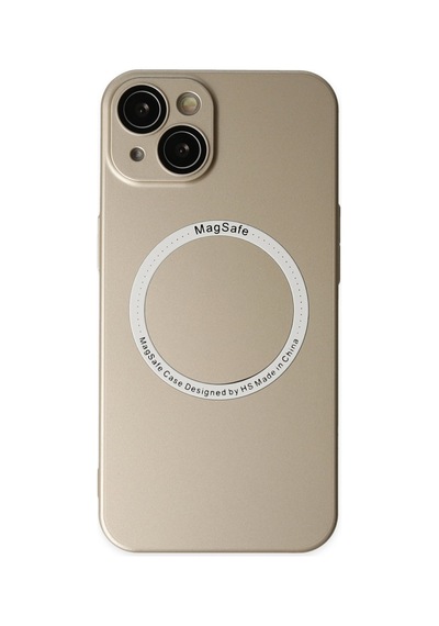 Apple iPhone Uyumlu - 14 Plus Kılıf Jack Magneticsafe Lens Silikon - Gold