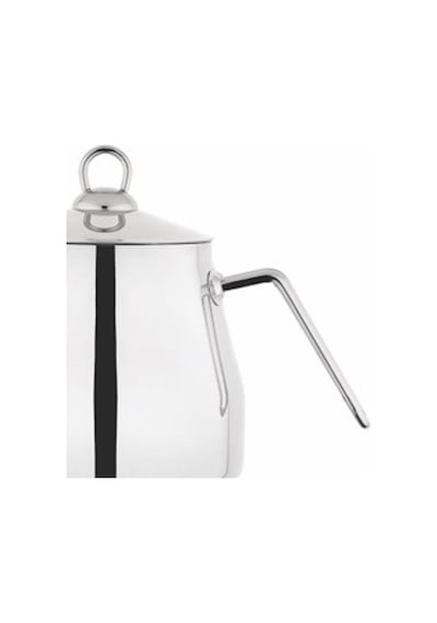Lines Piramit Paslanmaz Çelik Çaydanlık Takımı Sülale Boy Xxl Metal Kulp 3070 Gümüş Kulp