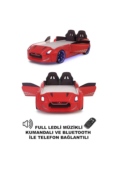 Kırmızı Arabalı Yatak Kapıları Açılan Gtr Full Ledli Kumandalı Ve Müzikli Kırmızı Arabalı Yatak Kapıları Açılan Gtr Full Ledli Kumandalı Ve Müzikli
