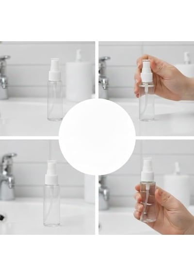 Orret Home 5 Li 100 Ml Boş Sprey Şişesi Kolonya, Parfüm, Dezenfektan Ve Temizlik Solüsyonları İçin Şeffaf Taşınabilir Plastik Sprey Şişesi Seti 100 Ml
