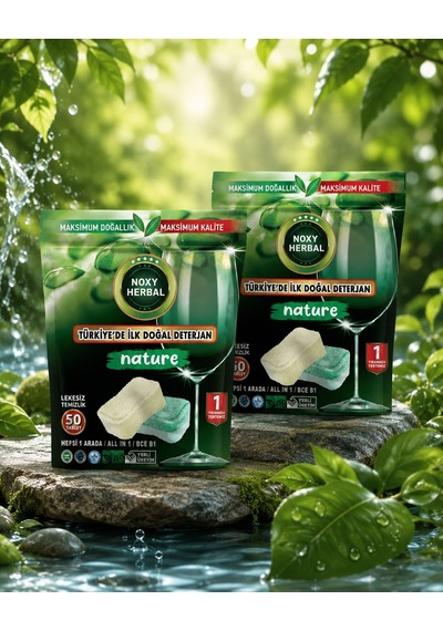 Noxy Herbal Bulaşık Makinesi Tableti 50 Yıkama 2 Li Set Vegan Yerli Üretim
