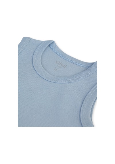 Civil Baby Organik 5 Li Sıfır Kol Çıtçıtlı Badi - Mavi