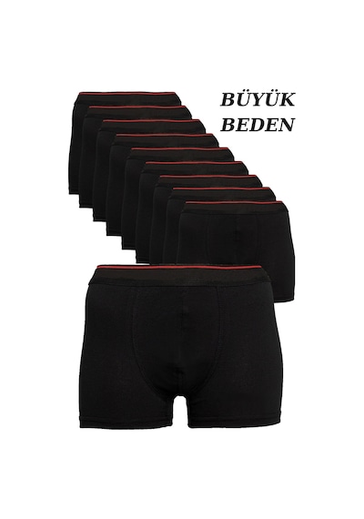 Arma Yıldız Siyah 10'Lu Paket Büyük Beden Erkek Boxer Pamuklu Likralı-Siyah Arma Yıldız Siyah 10'Lu Paket Büyük Beden Erkek Boxer Pamuklu Likralı-Siyah