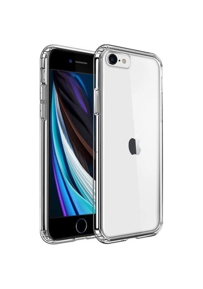 Apple Uyumlu iPhone Se 2022 Kılıf Şeffaf Silikon Hibrit Case Kapak Renksiz