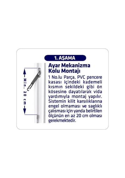 Eym Arwin Sol Açılım Kapı Pencere Kademeli Havalandırma Kolu Pvc Emniyet Kilidi Genel