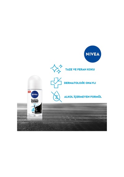 Nivea Invisible Black&White Pure Kadın Roll-On Deodorant 4 x 50 ML