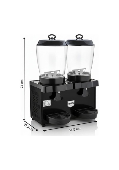 Remta St35 Royal Mini 11+11 Litre İkili Şerbet Ve Ayran Soğutucu - Siyah