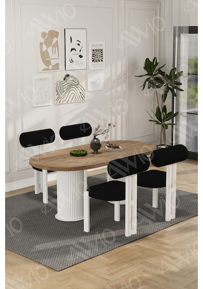 Avvio Lora Serisi Bohem Ayak 4'lü Metal Pofi Demonte Sandalye 80x140 Masa Sandalye Takımı Akça Masa Sandalye Beyaz Kumaş Siyah Avvio Lora Serisi Bohem Ayak 4'lü Metal Pofi Demonte Sandalye 80x140 Masa Sandalye Takımı Akça Masa Sandalye Beyaz Kumaş Siyah