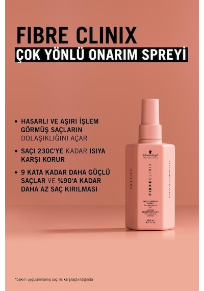 Fibre Clinix Yıpranmış Saçlar İçin Çok Yönlü Onarım Spreyi 200ml İşlem Görmüş Saçlar