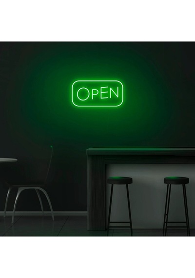 Open Yazılı Neon Tabela Kırmızı
